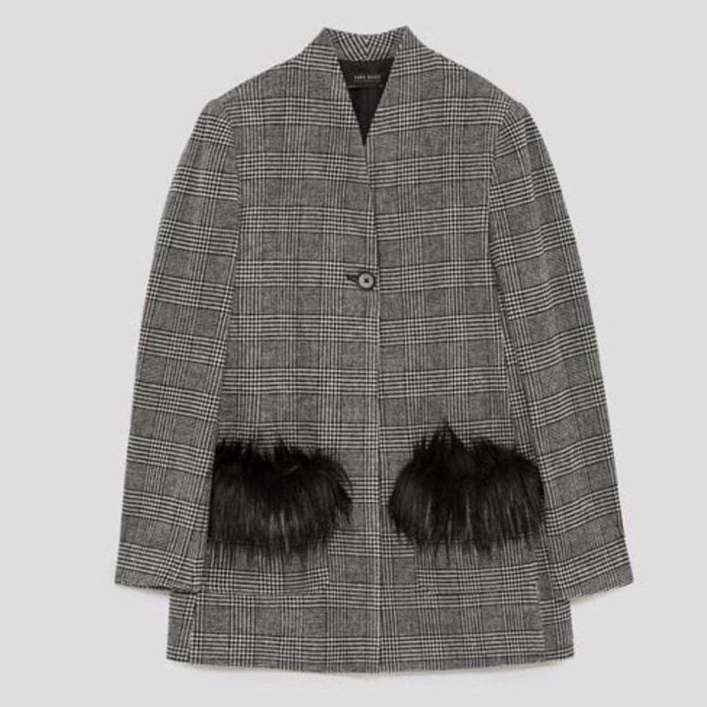 ZARA CHECKERED/PLAID BLAZER